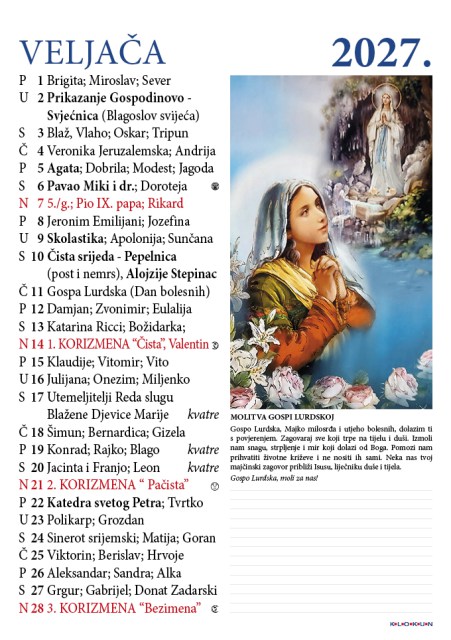 Hrvatski katolički kalendar za 2025. godinu